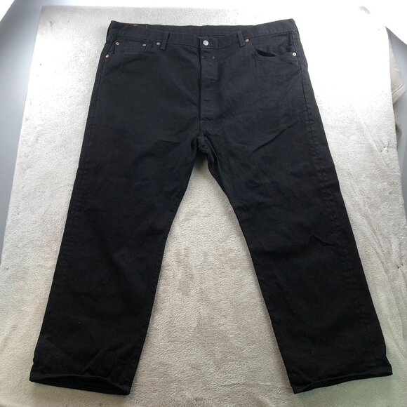 Levi's Men Jeans Size 46x29 501 Original Fit Straight Black Denim Classic Casual - Picture 11 of 12